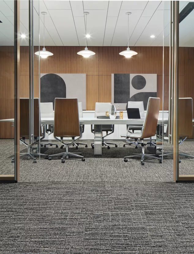 Interface Goes Around and Simple Does It carpet tile in workplace meeting room