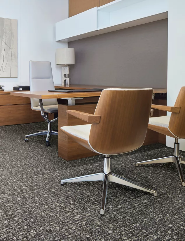 Interface Positive Spin carpet tile in private office