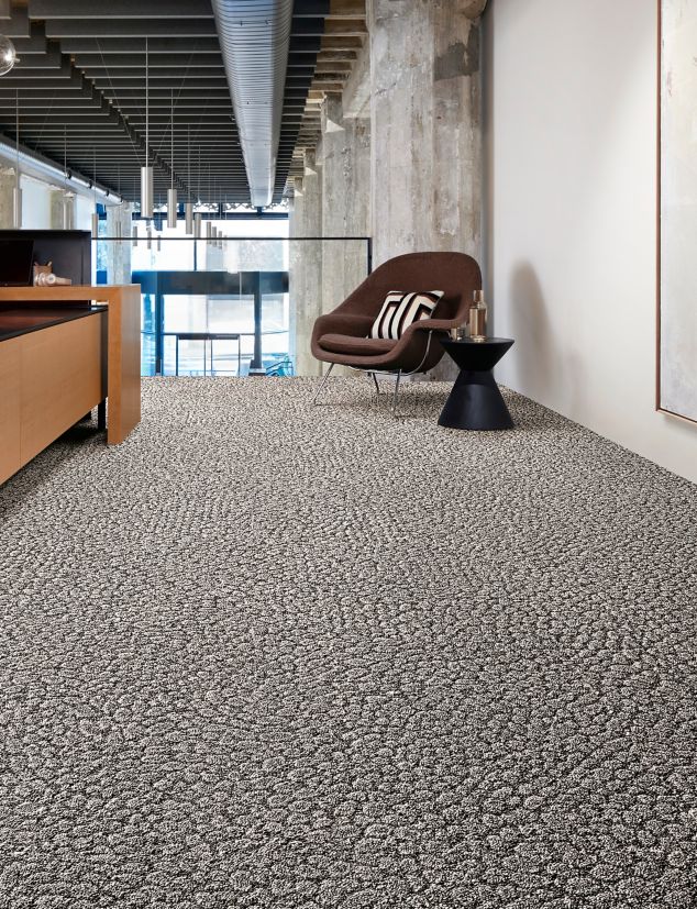 Interface E611 carpet tile in corridor with credenza and concrete column