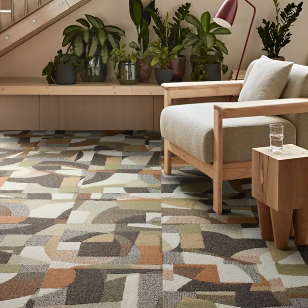 Interface Composure carpet tile with stairs in background