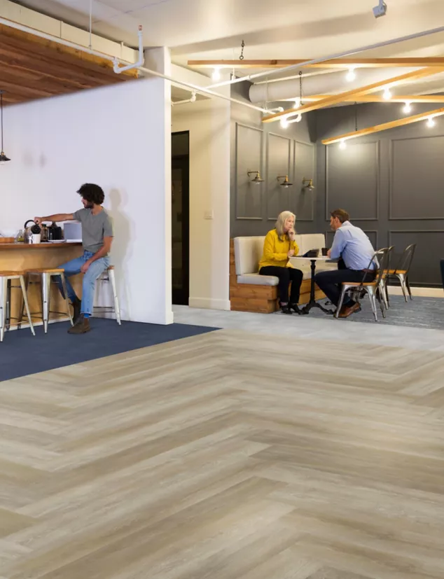 Interface Third Space 301 and Perfect Pair carpet tile in corporate meeting room or training room